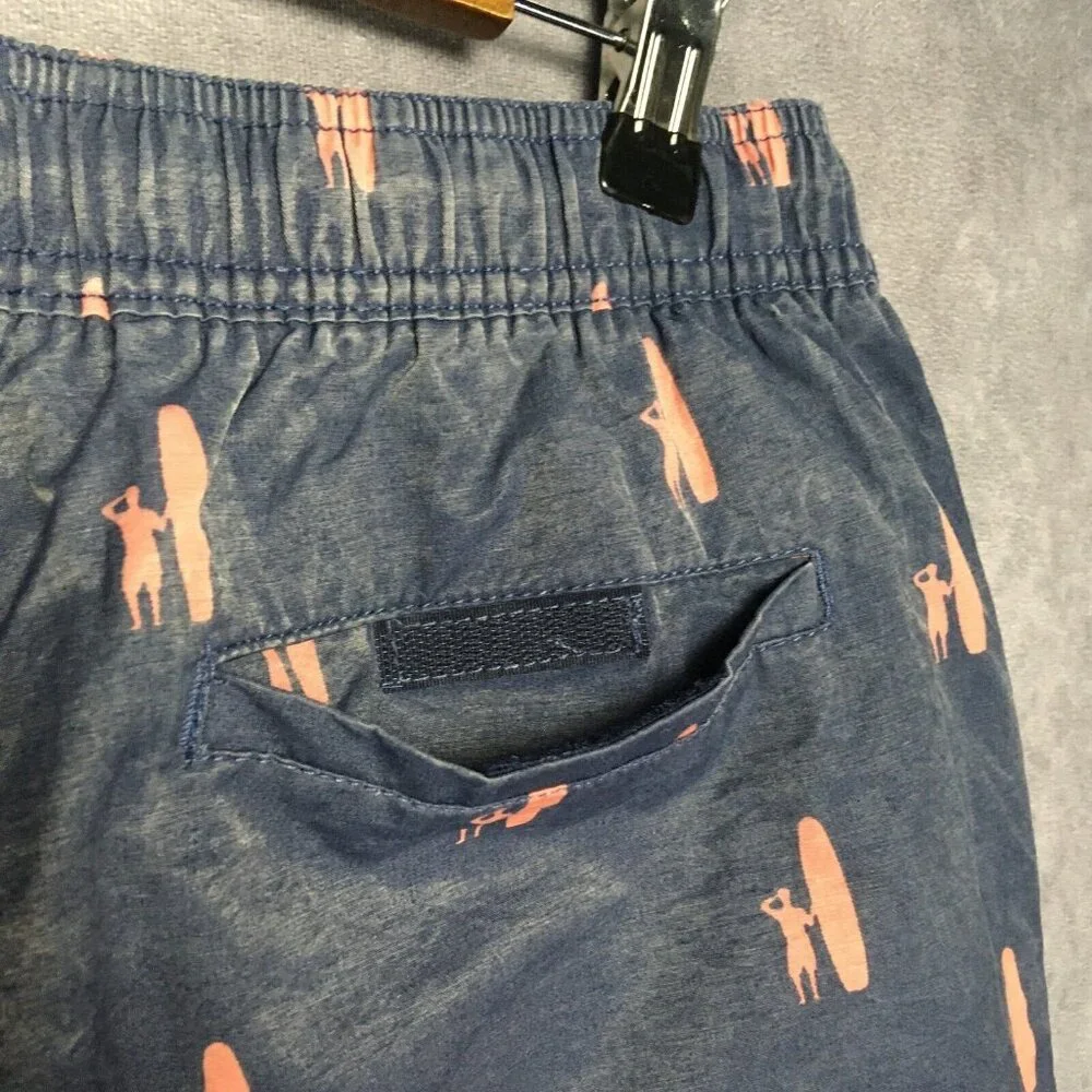 Johnnie O Mens Swim Trunks Shorts size Large‎ Blue Drawstring Pink Surfer